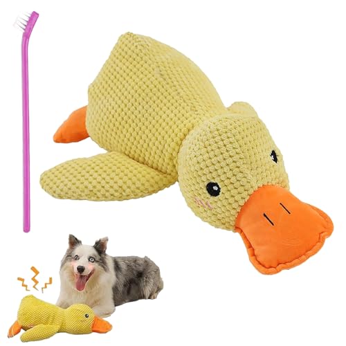 NNBWLMAEE Mintoblue Squeaky Duckling Dog Play Toy, The Mellow Dog, The Mellow Dog Duck, Duck Dog Toy, Dog Toy Duck with Squeaker (Yellow) von NNBWLMAEE