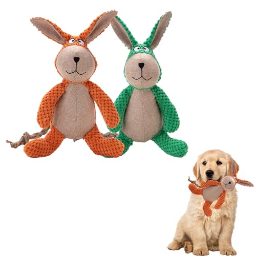 NNBWLMAEE Robustrabbit- Designed for Heavy Chewers, Invincipaw Dog Toy Heavy Chewers, Robust Rabbit Dog Toy, Squeaky Toys for Dogs, Indestructible Robust Dogs Toys (2pcs A) von NNBWLMAEE