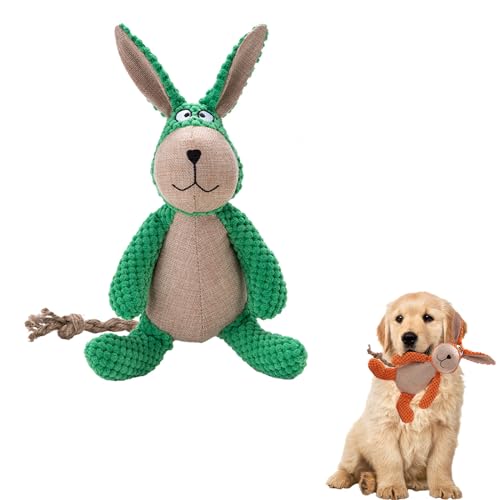 NNBWLMAEE Robustrabbit- Designed for Heavy Chewers, Invincipaw Dog Toy Heavy Chewers, Robust Rabbit Dog Toy, Squeaky Toys for Dogs, Indestructible Robust Dogs Toys (Green Rabbit) von NNBWLMAEE