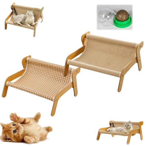 NNBWLMAEE The Claw Lounge, Sisal Cat Chair, 2-In-1 Cat Hammock Lounge, Wear-Resistant Scratching Pad Lounge Chair, Providing Claw Trimming and Comfort for Indoor Cats, Summer Breathable Fabric (Mix) von NNBWLMAEE