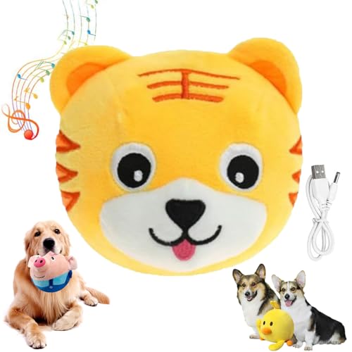 NNBWLMAEE Zentric Active Moving Pet Plush Toy, Interactive Bouncing Balls Sound Electronic DogToy, Electronic Toy for Puppy Motorized Entertainment for Pets, Squeaky Pig Dog Toy (Tiger) von NNBWLMAEE