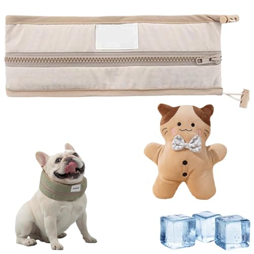 Petzymart Cool Loop, Petzymart Cooling Collar, Petzymart Coolloop for Dogs, Pet Adjustable Ice Chill Out Bandana Collar, for Small to Large Dogs Indoor Outdoor (Milk Brown-M) von NNBWLMAEE