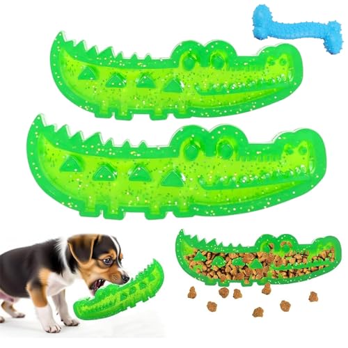 Slow Feed Chew and Fetch Crocodile, Dog Slow Feeder Puzzle Toy, Alligator Treat Dispensing, Interactive Puzzle Feeder for Snack Stash & Chewing Training, for Large Medium Small Dogs (2pcs,Mix) von NNBWLMAEE