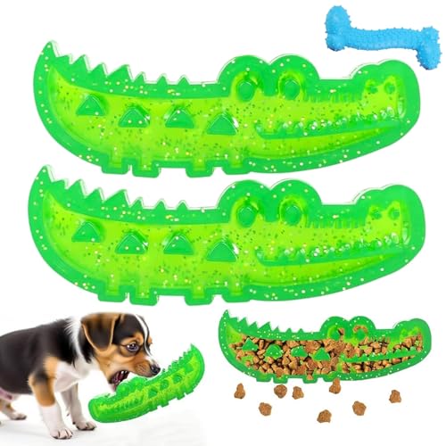 Slow Feed Chew and Fetch Crocodile, Dog Slow Feeder Puzzle Toy, Alligator Treat Dispensing, Interactive Puzzle Feeder for Snack Stash & Chewing Training, for Large Medium Small Dogs (2pcs,l) von NNBWLMAEE