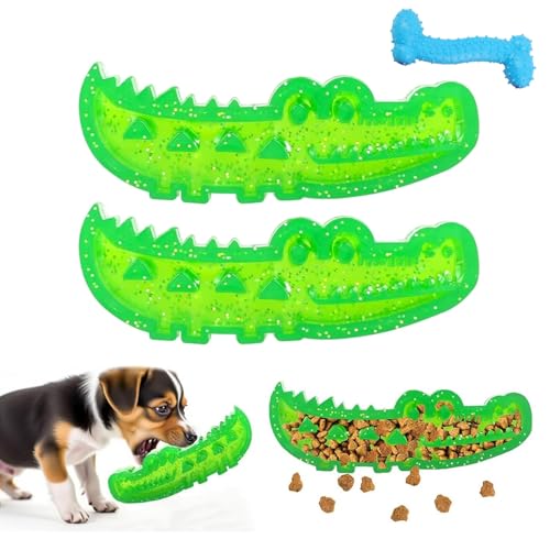 Slow Feed Chew and Fetch Crocodile, Dog Slow Feeder Puzzle Toy, Alligator Treat Dispensing, Interactive Puzzle Feeder for Snack Stash & Chewing Training, for Large Medium Small Dogs (2pcs,s) von NNBWLMAEE