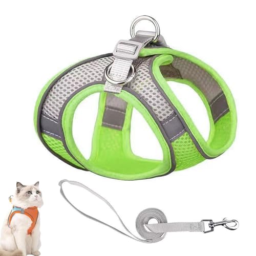 Stimuli Cat Harness Design for Outdoor Cats, Stimuli Cat Explorer Harness, Adjustable Soft Mesh Vest with Reflective Safety Strips, Escape Proof, Easy to Wear, for Cats (B,L) von NNBWLMAEE