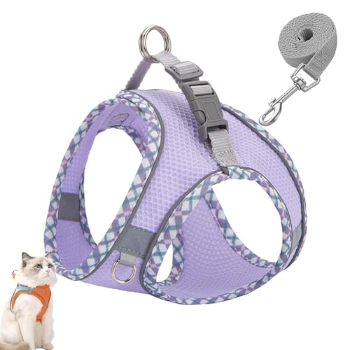 Stimuli Cat Harness Design for Outdoor Cats, Stimuli Cat Explorer Harness, Adjustable Soft Mesh Vest with Reflective Safety Strips, Escape Proof, Easy to Wear, for Cats (I,M) von NNBWLMAEE