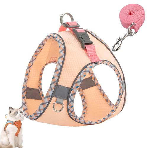 Stimuli Cat Harness Design for Outdoor Cats, Stimuli Cat Explorer Harness, Adjustable Soft Mesh Vest with Reflective Safety Strips, Escape Proof, Easy to Wear, for Cats (K,S) von NNBWLMAEE