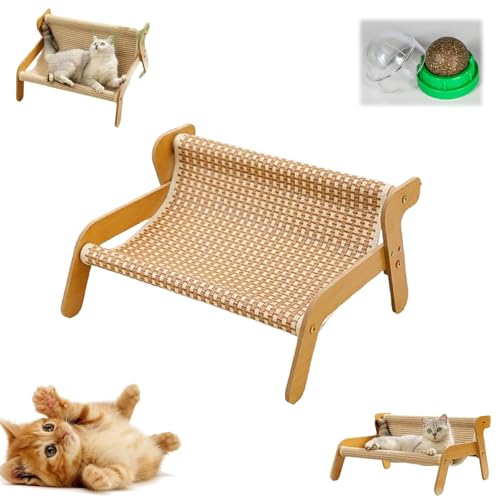 The Claw Lounge, Sisal Cat Chair, 2-In-1 Cat Hammock Lounge, Wear-Resistant Scratching Pad Lounge Chair, Providing Claw Trimming and Comfort for Indoor Cats, Summer Breathable Fabric (Cooling mat) von NNBWLMAEE