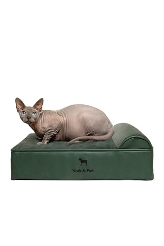 NOAH & PAW Kleines Hundebett, 50,8 x 38,1 x 20,3 cm, Katzenbett für Indoor-Katzen, orthopädischer Eierschalen-Memory-Schaum mit Kühlgel, wasserdicht, maschinenwaschbar, inklusive Innenbezug (veganes NOAH & PAW Kleines Hundebett, 50,8 x 38,1 x 20,3 cm, Katzenbett für Indoor-Katzen, orthopädischer Eierschalen-Memory-Schaum mit Kühlgel, wasserdicht, maschinenwaschbar, inklusive Innenbezug (veganes von NOAH & PAW