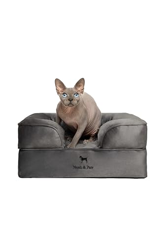 NOAH & PAW Kleines Hundebett, 50,8 x 38,1 x 20,3 cm, Katzenbett für Indoor-Katzen, orthopädischer Eierschalen-Memory-Schaum mit kühlendem Gel, wasserdichter Innenbezug, maschinenwaschbar (Velvet NOAH & PAW Kleines Hundebett, 50,8 x 38,1 x 20,3 cm, Katzenbett für Indoor-Katzen, orthopädischer Eierschalen-Memory-Schaum mit kühlendem Gel, wasserdichter Innenbezug, maschinenwaschbar (Velvet von NOAH & PAW