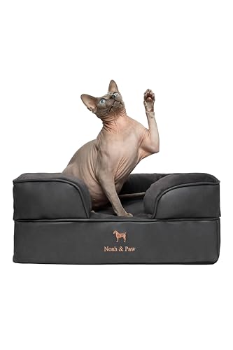 NOAH & PAW Kleines Hundebett, 50,8 x 38,1 x 20,3 cm, Katzenbett für Indoor-Katzen, orthopädischer Eierschalen-Memory-Schaum mit kühlendem Gel, wasserdichter Innenbezug, maschinenwaschbar (vegane NOAH & PAW Kleines Hundebett, 50,8 x 38,1 x 20,3 cm, Katzenbett für Indoor-Katzen, orthopädischer Eierschalen-Memory-Schaum mit kühlendem Gel, wasserdichter Innenbezug, maschinenwaschbar (vegane von NOAH & PAW