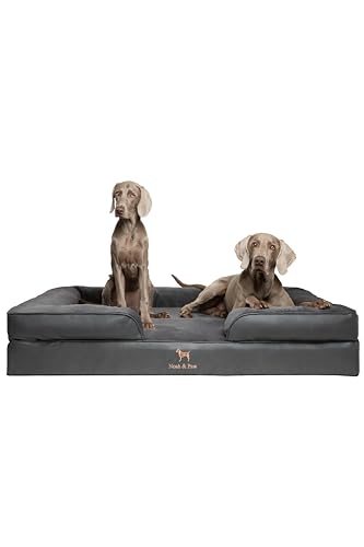 NOAH & PAW Riesiges Hundebett, XXL, 140 x 114 x 27 cm, orthopädisches Hundebett, Eierschalen-Memory-Schaum mit kühlendem Gel, Innenbezug, wasserdicht, maschinenwaschbar (vegane Leder-Sofa-Kollektion) NOAH & PAW Riesiges Hundebett, XXL, 140 x 114 x 27 cm, orthopädisches Hundebett, Eierschalen-Memory-Schaum mit kühlendem Gel, Innenbezug, wasserdicht, maschinenwaschbar (vegane Leder-Sofa-Kollektion) von NOAH & PAW