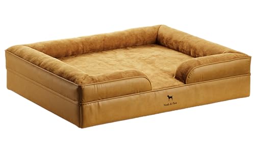 NOAH & PAW Riesiges Hundebett, XXL, 140 x 114 x 27 cm, orthopädisches Hundebett, Eierschalen-Memory-Schaum mit kühlendem Gel, Innenbezug, wasserdicht, maschinenwaschbar (vegane Leder-Sofa-Kollektion) NOAH & PAW Riesiges Hundebett, XXL, 140 x 114 x 27 cm, orthopädisches Hundebett, Eierschalen-Memory-Schaum mit kühlendem Gel, Innenbezug, wasserdicht, maschinenwaschbar (vegane Leder-Sofa-Kollektion) von NOAH & PAW