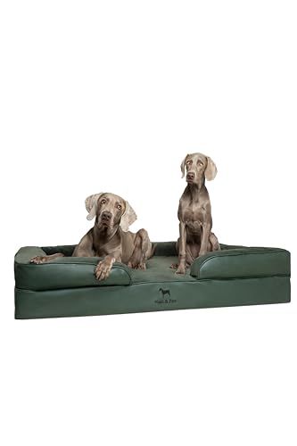 NOAH & PAW Riesiges Hundebett, XXL, 140 x 114 x 27 cm, orthopädisches Hundebett, Eierschalen-Memory-Schaum mit kühlendem Gel, Innenbezug, wasserdicht, maschinenwaschbar (vegane Leder-Sofa-Kollektion) NOAH & PAW Riesiges Hundebett, XXL, 140 x 114 x 27 cm, orthopädisches Hundebett, Eierschalen-Memory-Schaum mit kühlendem Gel, Innenbezug, wasserdicht, maschinenwaschbar (vegane Leder-Sofa-Kollektion) von NOAH & PAW