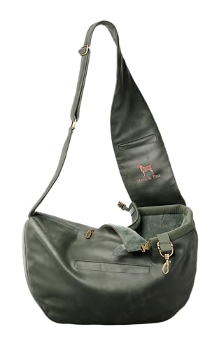Noah & Paw Hundetragetasche für Kleine Hunde bis 10kg, Hundetasche mit Verstellbarem Schultergurt, und Weichem Fell, 3X Sicherheitsfunktion, Haustiere Tragetasche aus Veganes Leder von NOAH & PAW