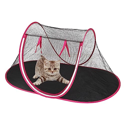 Outdoor-Katzenzelte für Hauskatzen, faltbares Outdoor-Zelt für Haustiere, Katzen-Outdoor-Spielhaus, Outdoor-Zelt für Indoor-Outdoor-Reisecamping (rot) von NOALED
