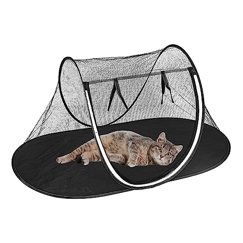 Outdoor-Katzenzelte für Hauskatzen, faltbares Outdoor-Zelt für Haustiere, Katzen-Outdoor-Spielhaus, Outdoor-Zelt für Indoor-Outdoor-Reisecamping (schwarz) von NOALED
