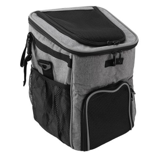 NOENNULL Haustierträger-Rucksack, Hunde-Fahrradkorb, Wasserdichter Träger-Rucksack, Atmungsaktiv, Abnehmbarer Hundeträger-Rucksack Outdoor-Reisen (Grau) von NOENNULL