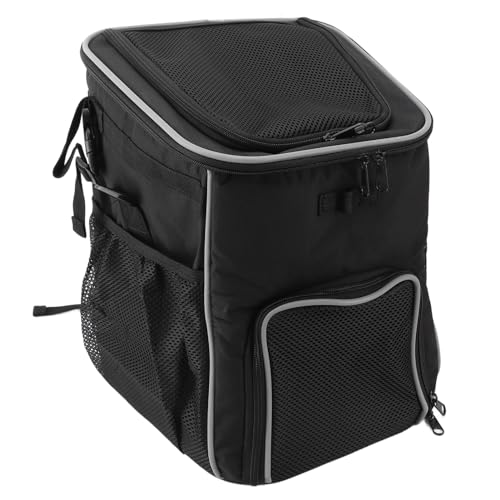 Haustierträger-Rucksack, Hunde-Fahrradkorb, Wasserdichter Träger-Rucksack, Atmungsaktiv, Abnehmbarer Hundeträger-Rucksack Outdoor-Reisen (Schwarz) von NOENNULL