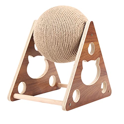 Katzenspielzeug aus Sisal, Interaktiver Rotierender Ball für Katzen und Kätzchen, Kratzball aus Holz, Spielzeug für den Innenbereich, Spielspaß, 100% Jute, Katzenspielzeug Zum Katzenspielzeug aus Sisal, Interaktiver Rotierender Ball für Katzen und Kätzchen, Kratzball aus Holz, Spielzeug für den Innenbereich, Spielspaß, 100% Jute, Katzenspielzeug Zum von NOENNULL