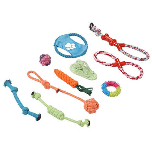 NOENNULL 10-teiliges Hundeseilspielzeug-Set, Interaktives Kauspielzeug aus Baumwolle, Geeignet für Kleine und Mittelgroße Hunde, Reduziert Ängste und Verhindert Kauen, Ideales NOENNULL 10-teiliges Hundeseilspielzeug-Set, Interaktives Kauspielzeug aus Baumwolle, Geeignet für Kleine und Mittelgroße Hunde, Reduziert Ängste und Verhindert Kauen, Ideales von NOENNULL