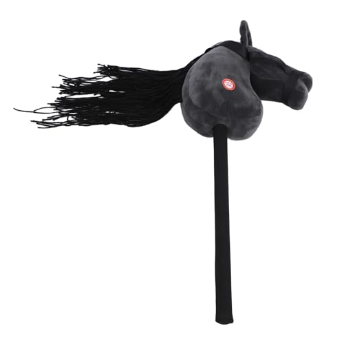 NOENNULL 70 cm Höhe, Plüsch-Pferdestock-Spielzeug, Plüsch, weich, bequem, Pferdekopf-Spielzeug mit Sound-Funktion, Kinder, Kleinkinder, (schwarz) von NOENNULL