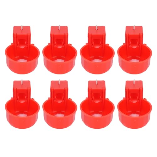 NOENNULL 8pcs Hühnerwasserbecher - Abnehmbarer Plastikgeflügelwasserfutter mit Haken, Leicht zu Reinigende Hühnerwasserer für Coop, Farm, Hühnerkäfig NOENNULL 8pcs Hühnerwasserbecher - Abnehmbarer Plastikgeflügelwasserfutter mit Haken, Leicht zu Reinigende Hühnerwasserer für Coop, Farm, Hühnerkäfig von NOENNULL