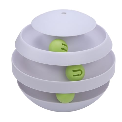 Catball -Spielzeug 360 Grad Rotierender Bissproof Reduzieren Langeweile Verbesserte Bewegung Innenkatze Cat Ball Toy für Zuhause (Hellgrau) von NOENNULL