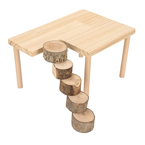 NOENNULL Hamster-Kletterplattform, Dekorativer Hölzerner Spielplatz für Kleine Haustiere mit Runder Leiter für Sugar Glider von NOENNULL