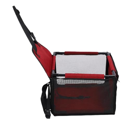 NOENNULL Tragbarer Hundewagensitze mit Großer Kapazität Wasserfolsame Faltbare Haustier -Autositzträgerin für Welpenkatze, Außen- oder Innengebrauch, 39 X 39 X 27 cm (Rot) von NOENNULL