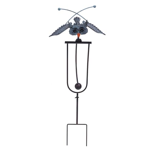 Outdoor -Eulen -Steck Eisen Metall Vogelhaus für Oudoor Simulierte Handgefertigte Handgefertigte Flexible Gelenke Eulen Rasen Vogelhaus Stakes für Außenseite, Garten von NOENNULL