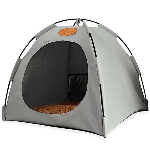 Katzenzeltbett im Freien, tragbares Haustierzeltnest, Faltbare Katzenhäuser mit Kühlmatte, Camping-Hundezelt, für Camping, Haus, Garten, wasserdicht, waschbar Gray Katzenzeltbett im Freien, tragbares Haustierzeltnest, Faltbare Katzenhäuser mit Kühlmatte, Camping-Hundezelt, für Camping, Haus, Garten, wasserdicht, waschbar Gray von NOGRAX