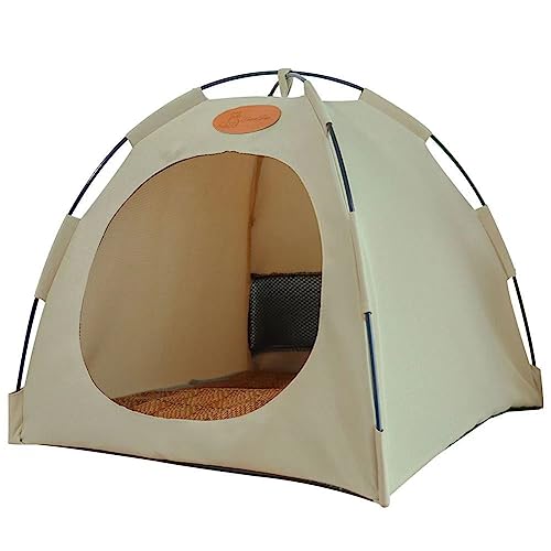 Katzenzeltbett im Freien, tragbares Haustierzeltnest, Faltbare Katzenhäuser mit Kühlmatte, Camping-Hundezelt, für Camping, Haus, Garten, wasserdicht, waschbar beige Katzenzeltbett im Freien, tragbares Haustierzeltnest, Faltbare Katzenhäuser mit Kühlmatte, Camping-Hundezelt, für Camping, Haus, Garten, wasserdicht, waschbar beige von NOGRAX