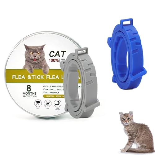 Beruhigungshalsband Für Katzen Und Hunde, Beruhigendes Pheromonen-Halsband, Verstellbare Größe, Sicher Wasserdicht Beruhigungsmittel Lindert Angst Bei Katze Und Hunden(2 Stücke)(grau.blau) von NOLACE
