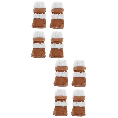 4 Paare Schneestiefel Für Haustiere Hundeschuhe Chihuahua-Stiefel Haustierschuhe Anti-rutsch-Schuhe Für Haustiere Welpenstiefel Schneeschuhe Für Haustiere Der Hund Schutz Sherpa von NOLITOY