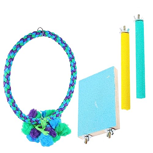 NOLITOY 1 Papagei Sprungbrett Sittiche Hängende Spielzeuge Kletterspielzeug Vogel-baumwollschaukel Papageienständer Aus Holz Beißspielzeug Haustier Vogelbarsch Baumwollseil Ringe Sport NOLITOY 1 Papagei Sprungbrett Sittiche Hängende Spielzeuge Kletterspielzeug Vogel-baumwollschaukel Papageienständer Aus Holz Beißspielzeug Haustier Vogelbarsch Baumwollseil Ringe Sport von NOLITOY