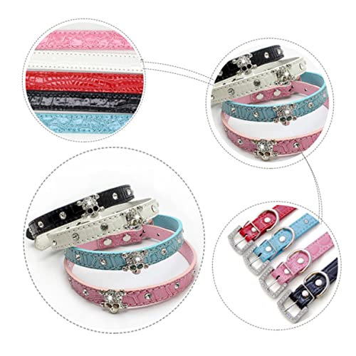 NOLITOY Halloween-hundehalsband Totenkopfform Pu-Halsband für Hunde Kristall Verstellbare Größe L 51 X 2 5 cm von NOLITOY