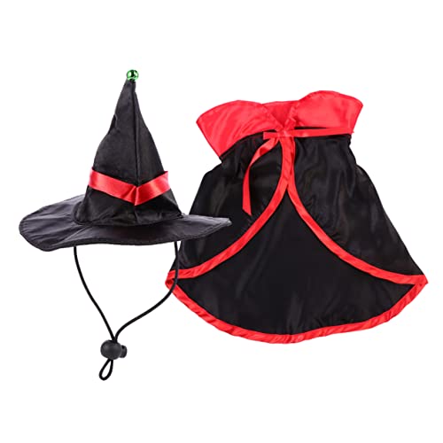 NOLITOY 1 Satz Halloween-Haustier-Transformation Lustiger Umhang-Anzug Cosplay Vampir-Party Verkleiden Sich Halloween-hundekostüm Halloween-Haustier-Vampir-kostüm Die Katze Die Hexe Satin von NOLITOY