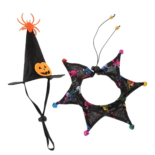 NOLITOY Katzenkostüm-Set Hexenhut-Kragen Halloween-Elemente Fotofreundlich Für Partys Festivals von NOLITOY