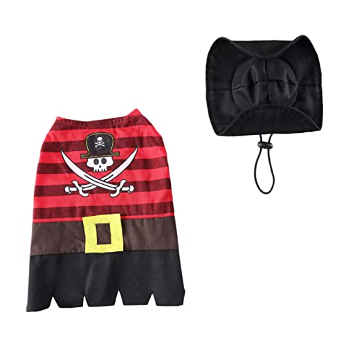 NOLITOY 1 Satz Haustier lustig verkleiden Welpen-Outfits Halloween-Hunde-Katzen-Kostü Piratenkostü Kleidung zum Ankleiden von Haustieren Haustier-Cosplay-Kostü mittel und groß Polyester von NOLITOY