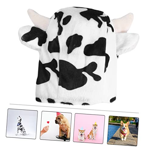 NOLITOY 1 Stück Plüsch Kuh Cosplay Hut für Haustiere Bequeme und Hundemütze für Partys Perfektes Kostümzubehör für Katzen von NOLITOY