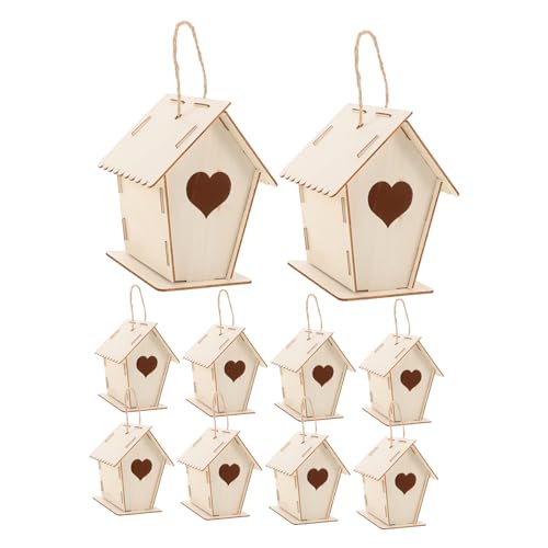 NOLITOY 12 Stück Teiliges DIY Vogelhaus für Bemalbar zum Zusammenbauen Unbemalte Vogelhäuser für Indoor Dekoration und Garten Bastelspielzeug zur Künstlerischer Fähigkeiten von NOLITOY