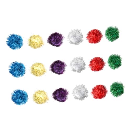 NOLITOY 18 Stück Teiliges Glitzernde Katzen Lametta Bälle Farblich Gemischt Langlebiges Cashmere Katzenspielzeug zur Beschäftigung und Krallenpflege für Katzen und Zufällige Farbe von NOLITOY