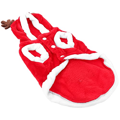 NOLITOY 1stk Hundeweihnachtskleidung Santa Hundemantel Katze Warm Weihnachtslustige Haustierkleidung Hunde Cosplay-Anzug Hund Weihnachtspyjama Vierbeinige Kleidung Hündchen Ältere Flanell von NOLITOY