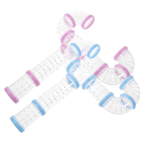 NOLITOY 2 Sätze Hamsterkäfig DIY Tunnel Bunte Rohrröhren für Kleine Haustiere Wie Hamster Rennmäuse Meerschweinchen Transparentes Spiel Krabbelrohr Sicherer Außentunnel zum Verbinden von NOLITOY