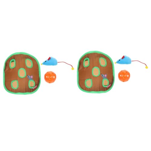 NOLITOY 2 Sätze Katzen Spielzeug Zusammenklappbares Katzentunnelspielzeug Katzenspielzeug Katzentür Spielbett Mäuse Schlagen EIN Maulwurfsspielzeug Haustiertür Faltbar Stoff Fangen von NOLITOY
