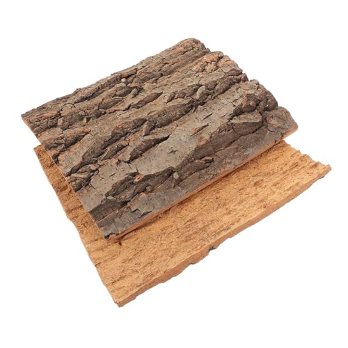 NOLITOY 2 Stück Dekorative Korkmatte für Terrarien und Aquarien für Reptilien Wie Gecko Chamäleon Bartagame Schildkröte und Schlange von NOLITOY