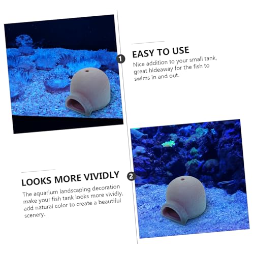 NOLITOY 2 Stück Keramik Aquarium Garnelen Versteck Dekorativer Fisch Unterschlupf Robustes Zuchtgefäß Vielseitiges Aquarien Ornament für Fischbecken und Garnelenhaltung von NOLITOY