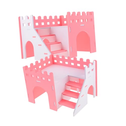 NOLITOY 2 Stück Kleintier Versteckhaus mit Leiter Doppellagige Meerschweinchen und Hamster Behausung Robustes Material Multifunktional als Rückzugsort und Spieltunnel für Ratten Kaninchen von NOLITOY
